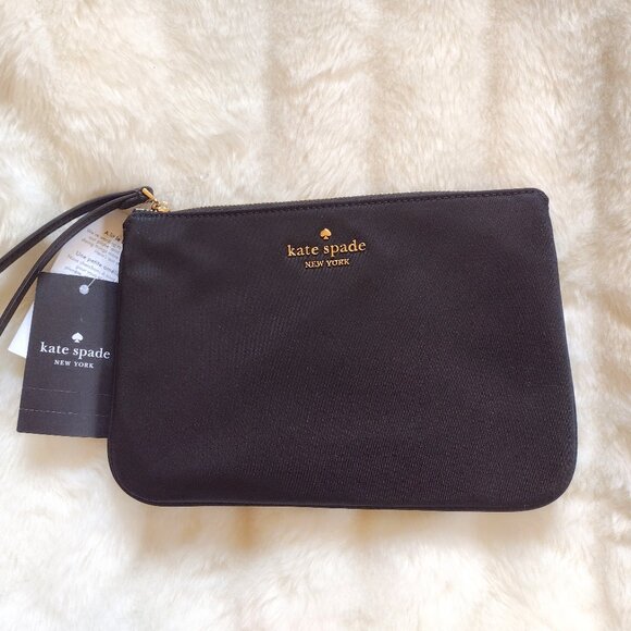 kate spade Handbags - Kate Spade Black Wristlet Classic Chelsea Nylon Medium Wristlet Pouch Clutch